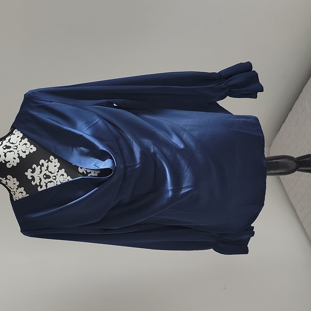 LaLa Factory Navy Blouse, Size L
